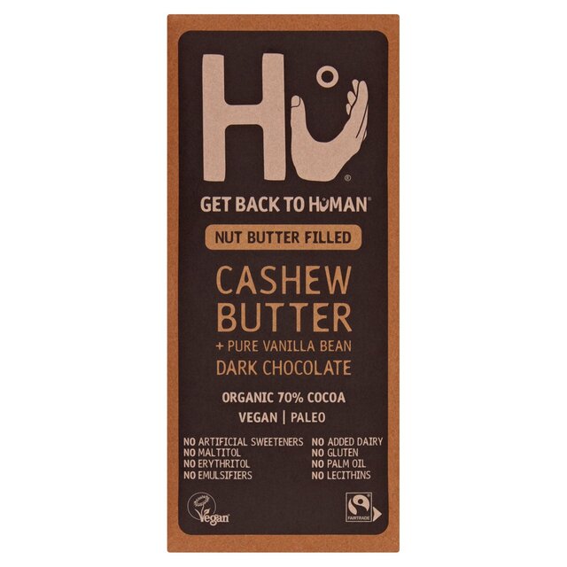 HU KITCHEN CASHEW BUTTER+PURE VANILLA BEAN DARK CHOCOLATE BAR 60G