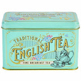 NEW ENGLISH TEAS VINTAGE VICTORIAN TEA TIN WITH 40 ENGLISH BREAKFAST TEA BAGS