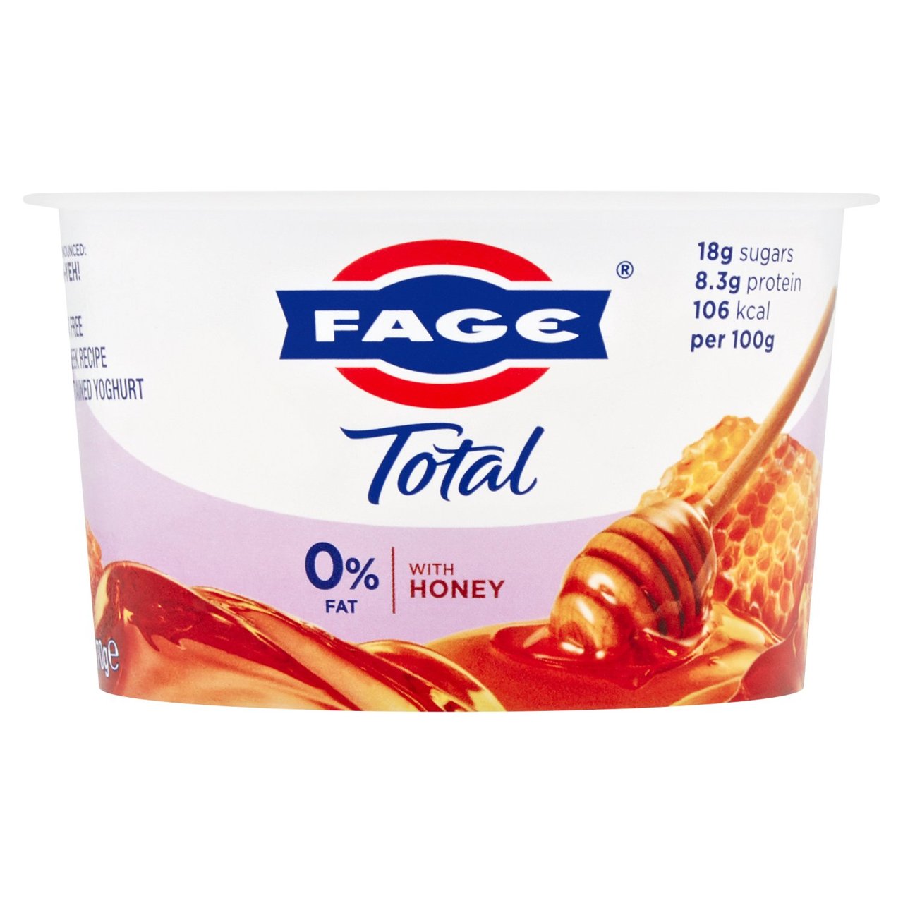 TOTAL 0% GREEK HONEY YOGHURT 170G