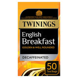 TWININGS DECAF ENGLISH BREAKFST TEA BAGS 50