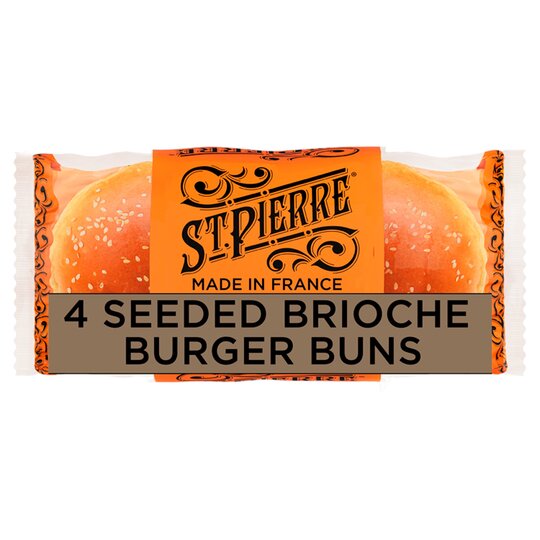 St Pierre 4 Seeded Brioche Burger Buns