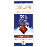 LINDT EXCELLENCE MILK CHOCOLATE 55% COCOA 100G