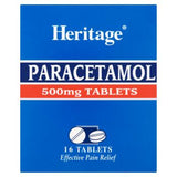HERITAGE PARACETAMOL 500MG TABLETS 16