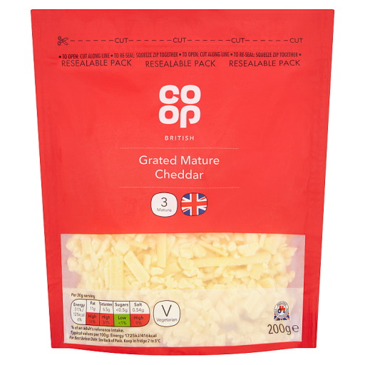 COOP GRATED MATURE CHEDDAR 200G