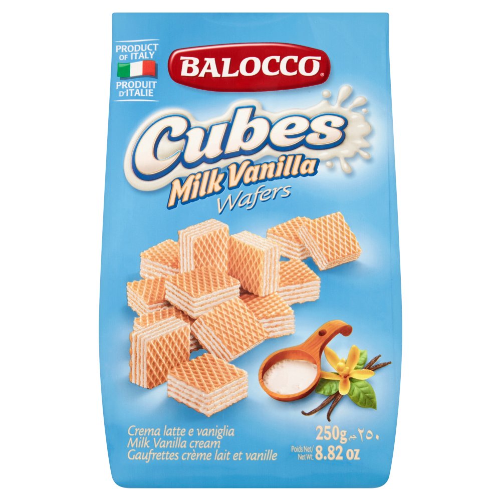 Balocco Cubes Milk Vanilla Wafers (250g)