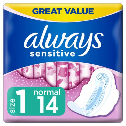 ALWAYS SENSITIVE SIZE 1 NORMAL 14 PADS