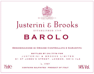 Justerini & Brooks, Barolo, 2014, Italian, 75cl