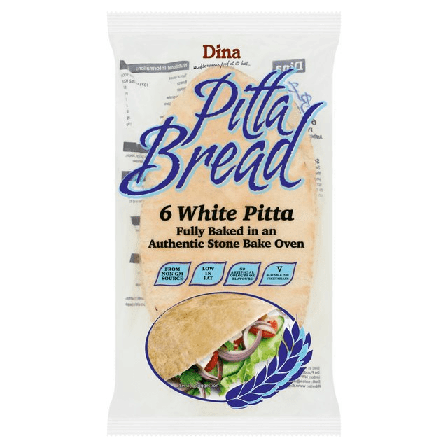Dina White Pitta Bread 6 per pack